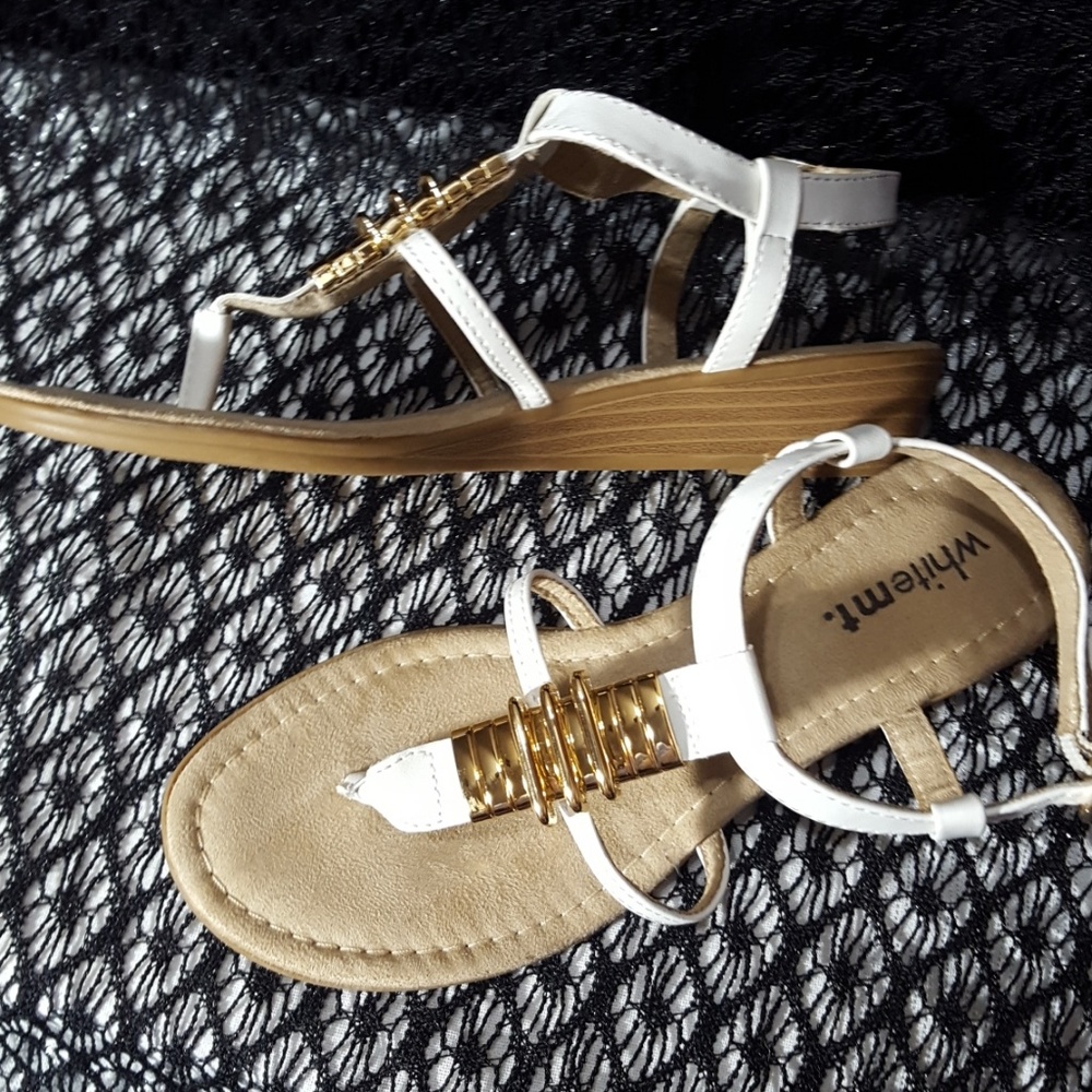 White and Gold Wedges